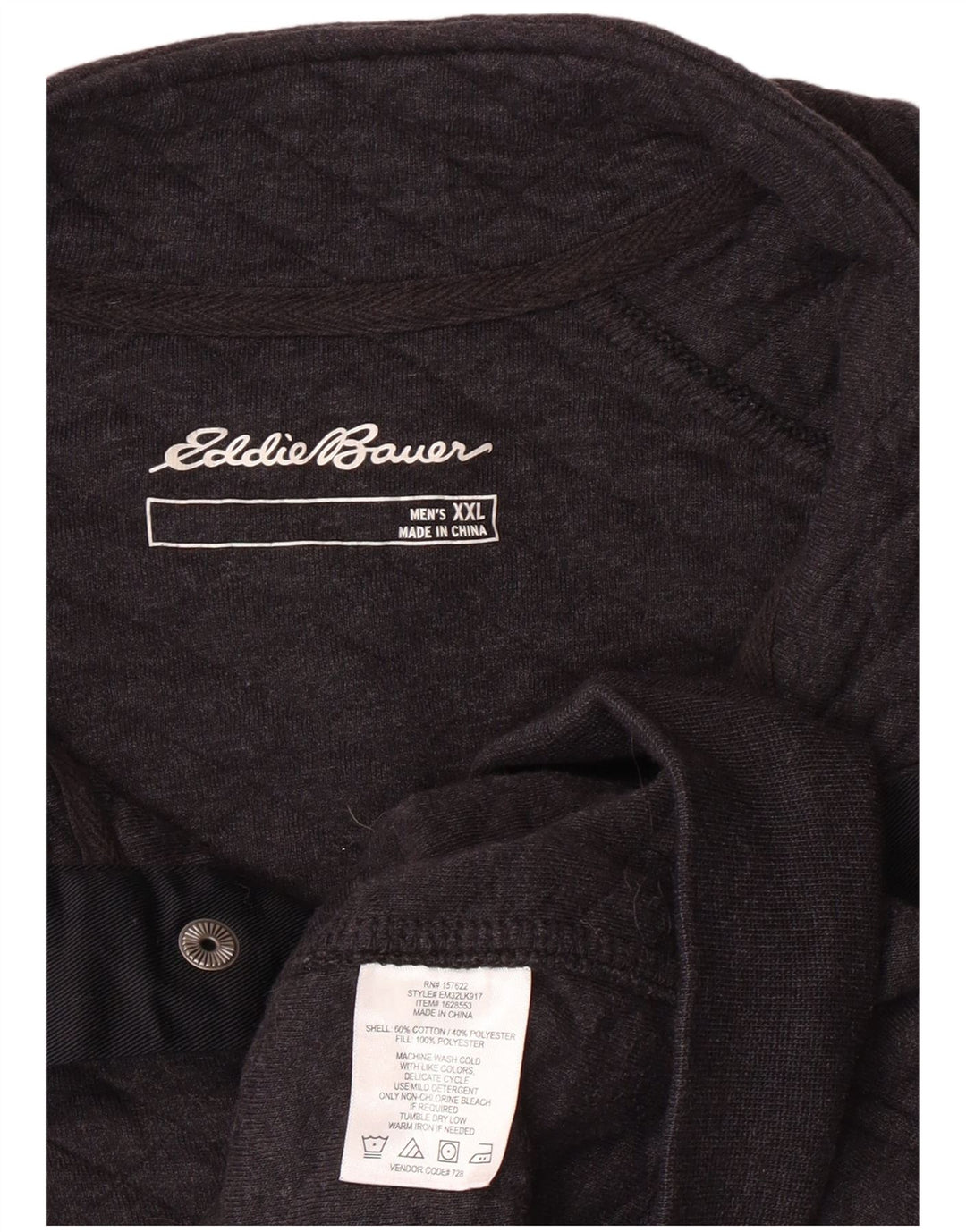 Eddie Bauer Ανδρικό φούτερ με λαιμόκοψη 2XL γκρι γεωμετρικό βαμβάκι