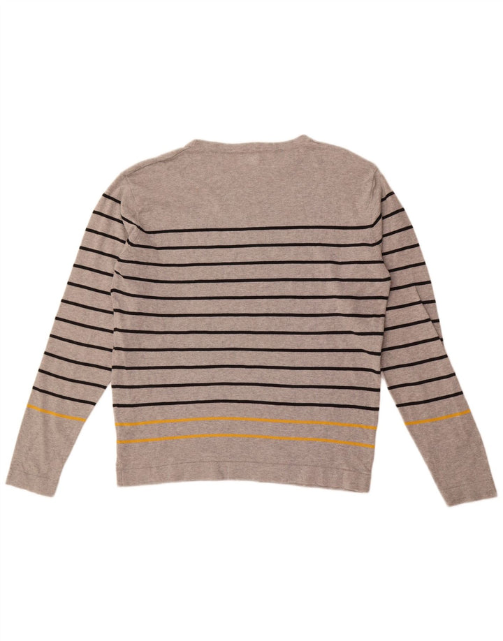 Ανδρικό μπλουζάκι Jack & Jones μακρυμάνικο 2XL γκρι ριγέ βαμβακερό