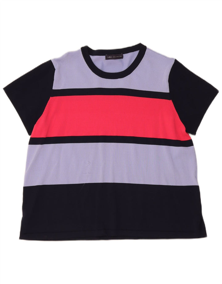 Marks & Spencer Γυναικείο T-Shirt Top UK 20 2XL πολύχρωμο ριγέ