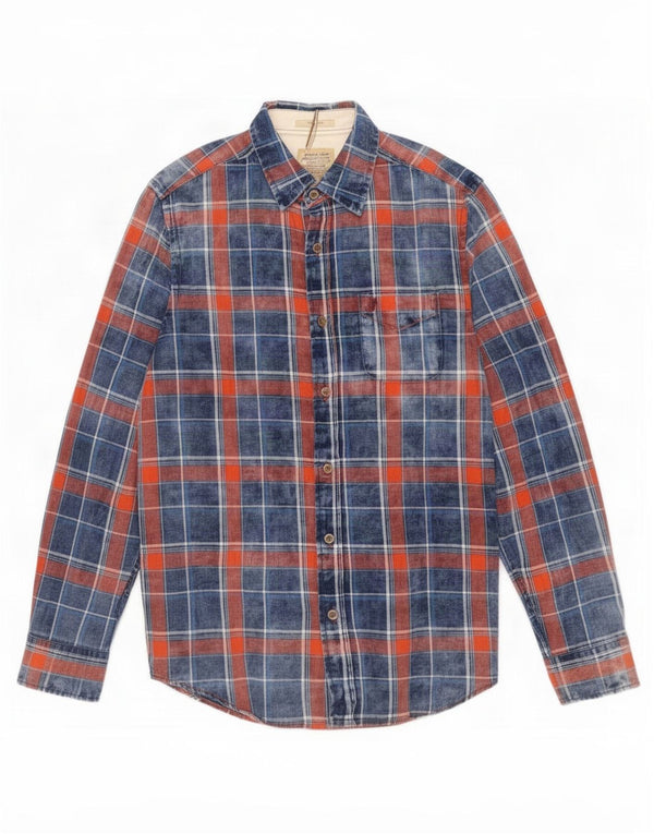 Ανδρικό φανελένιο πουκάμισο Marlboro Classics Extra Slim Fit Large Navy Blue Check