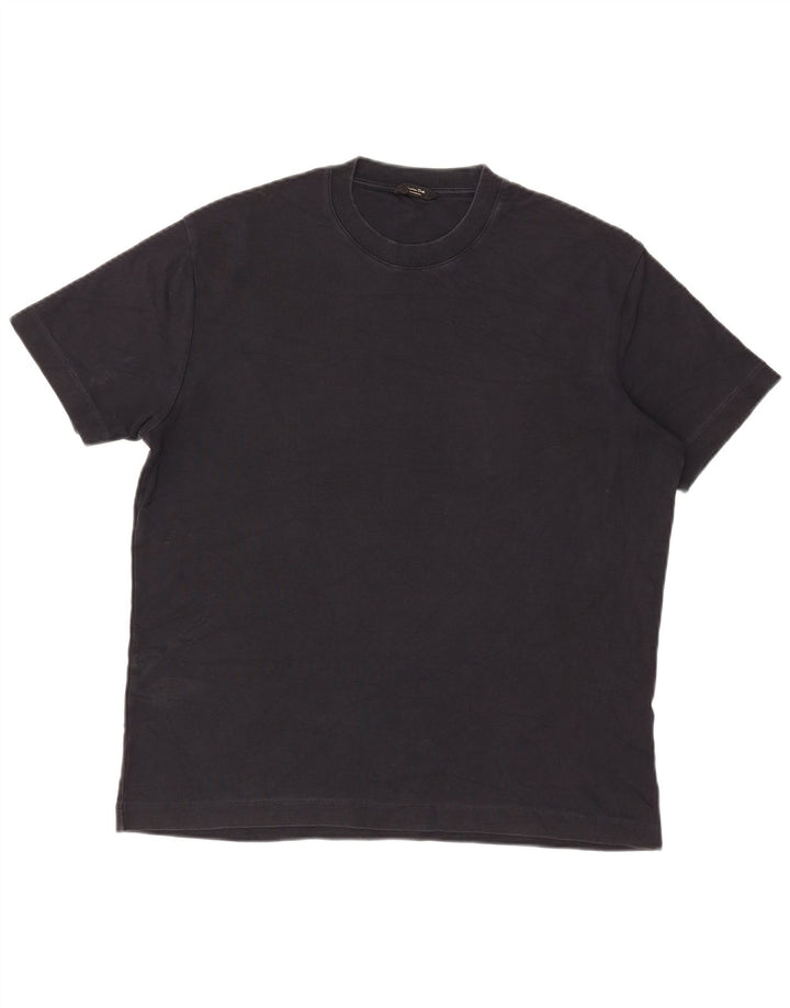 Ανδρικό T-Shirt Massimo Dutti Top Μεσαίο μαύρο βαμβακερό