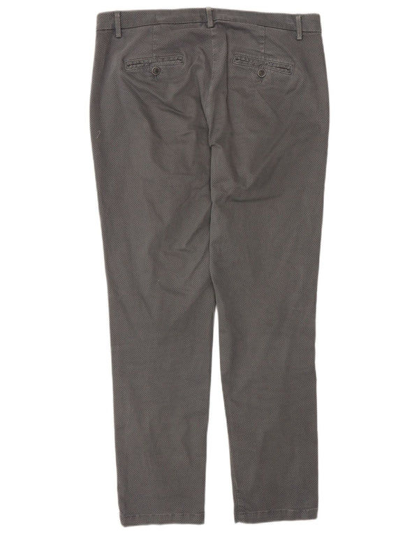 BENETTON Womens Slim Chino Trousers UK 12 Medium W32 L28  Grey Spotted