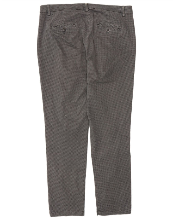 BENETTON Γυναικείο λεπτό παντελόνι Chino UK 12 Medium W32 L28 με γκρι στίγματα