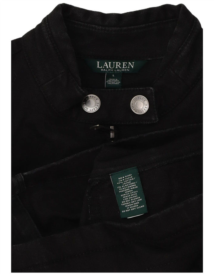 Ralph Lauren Γυναικείο Bomber Jacket UK 16 μεγάλο μαύρο βαμβακερό