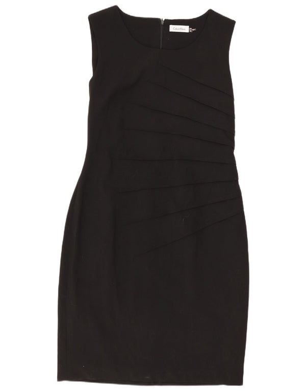 CALVIN KLEIN Womens Sleeveless Sheath Dress US 8 Medium Black Polyester