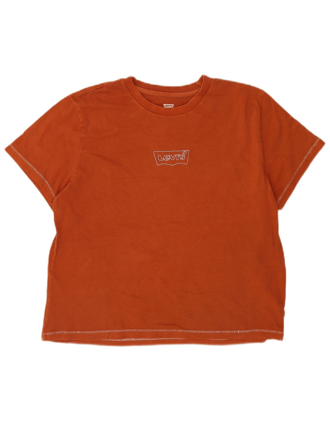 Γυναικείο T-Shirt Levi's Top UK 14 μεσαίο πορτοκαλί βαμβακερό