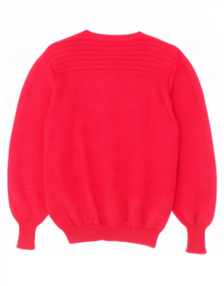Vintage γυναικείο oversized ζακέτα πουλόβερ UK 14 Medium Pink Mohair