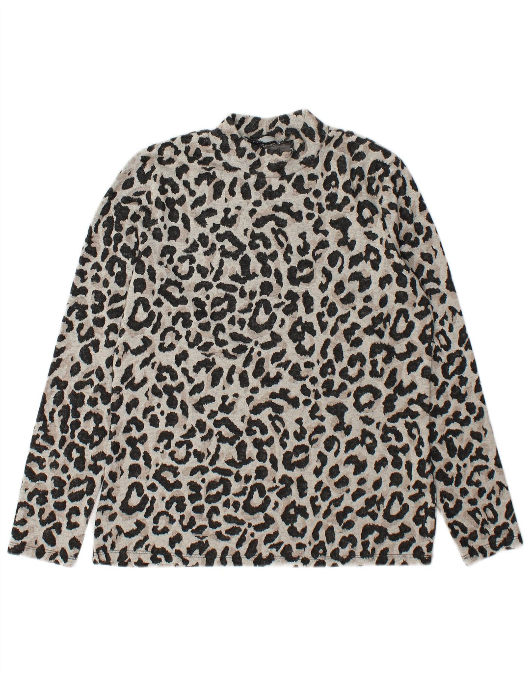 Γυναικείο τοπ Oasis μακρυμάνικο UK 14 Medium Grey Animal Print Polyester