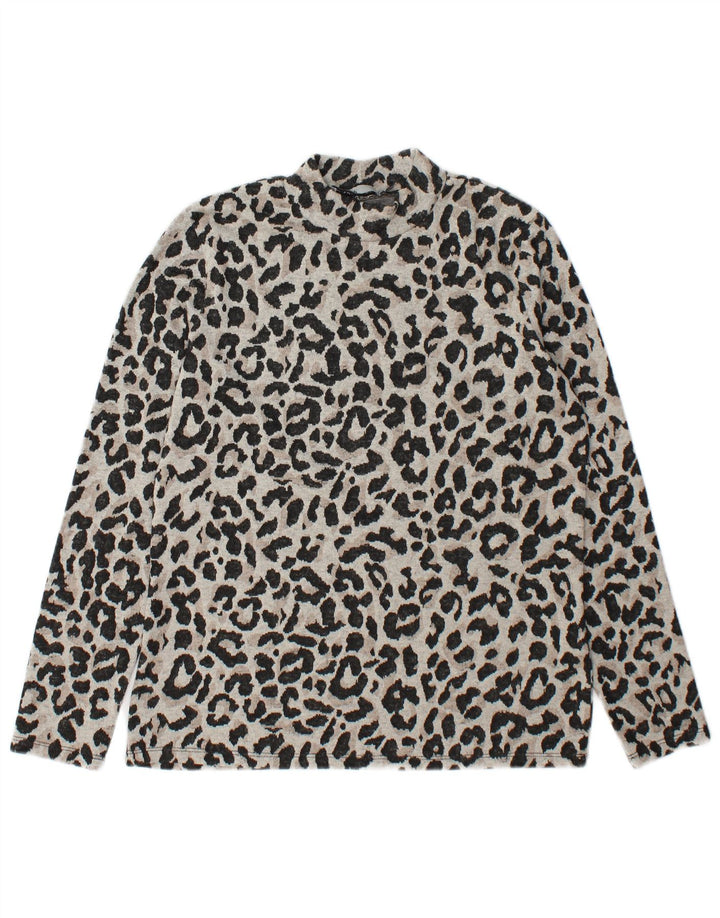 Γυναικείο τοπ Oasis μακρυμάνικο UK 14 Medium Grey Animal Print Polyester