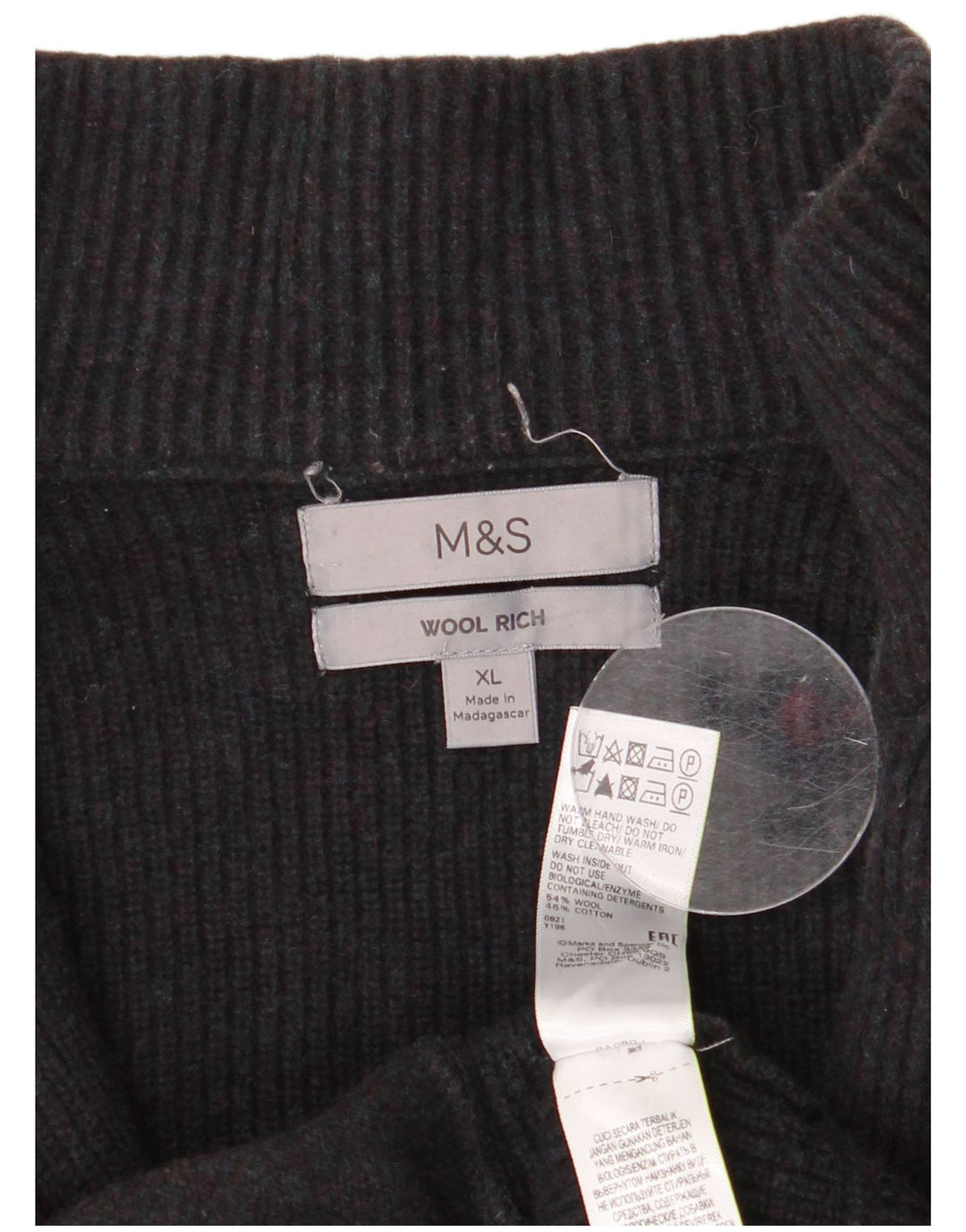 Marks & Spencer Γυναικεία ζακέτα πουλόβερ UK 18 XL Μαύρο μαλλί