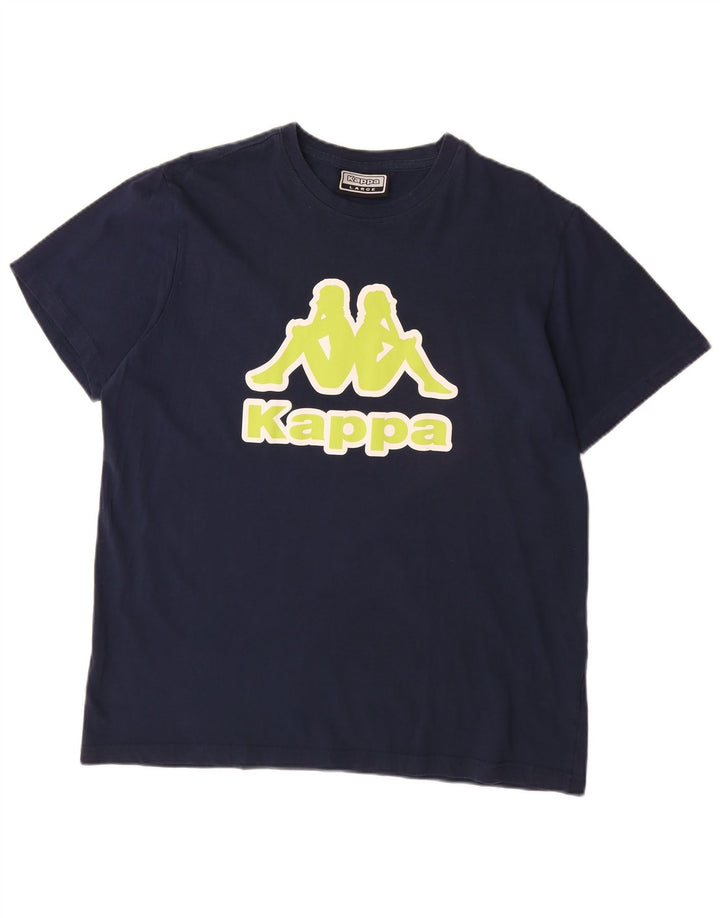 Ανδρικό γραφικό T-Shirt KAPPA Top Large Navy Blue από βαμβάκι
