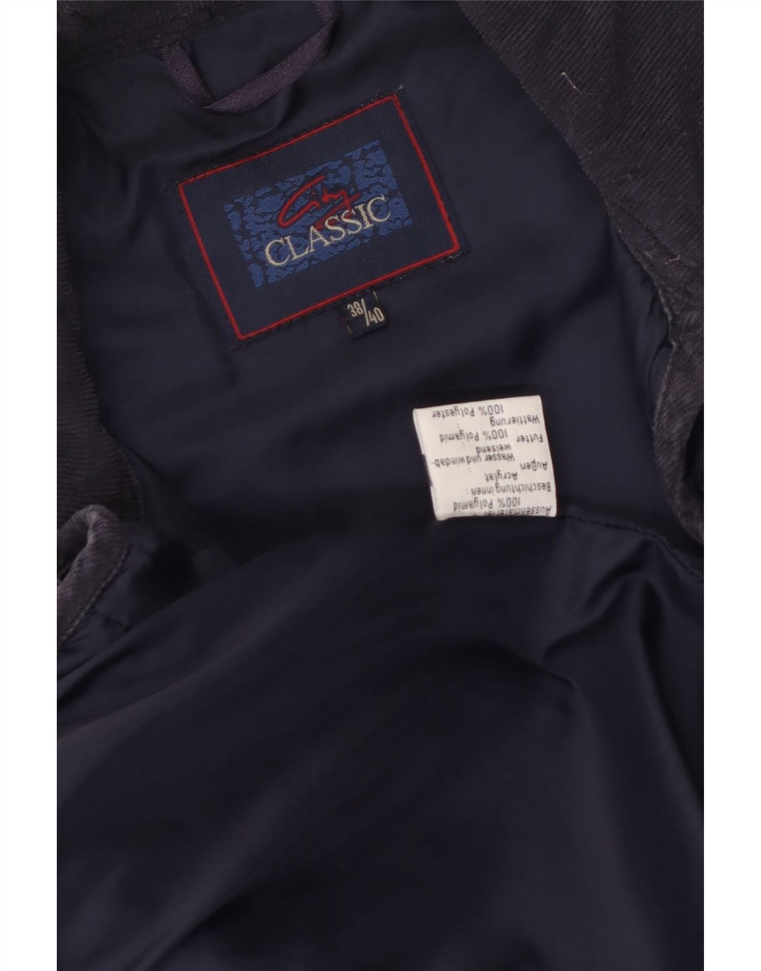 Vintage γυναικείο φαρδύ καπιτονέ μπουφάν EU 38/40 Medium Navy Blue Polyamide