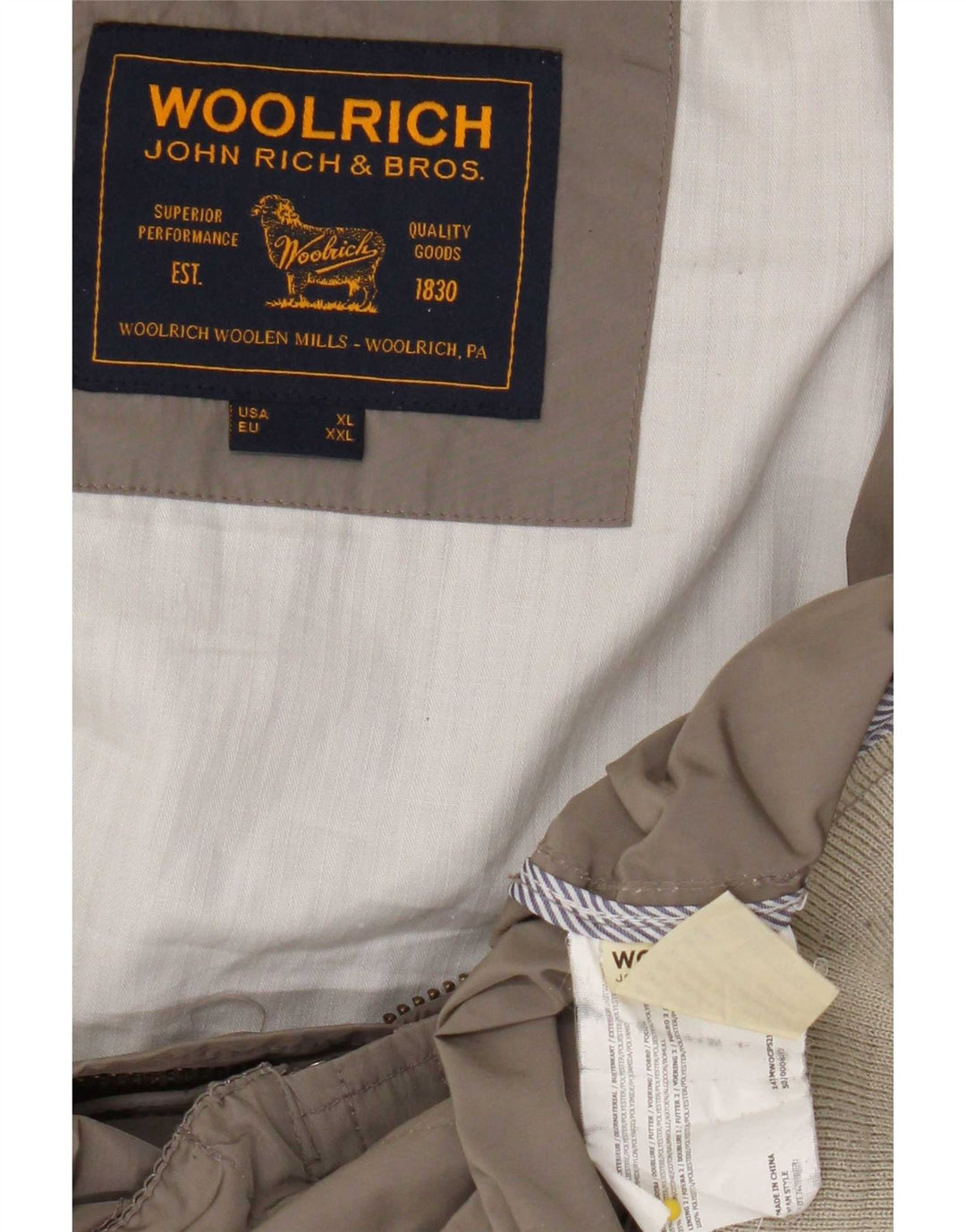 Woolrich Ανδρικό Bomber Jacket UK 42 XL Beige Polyester