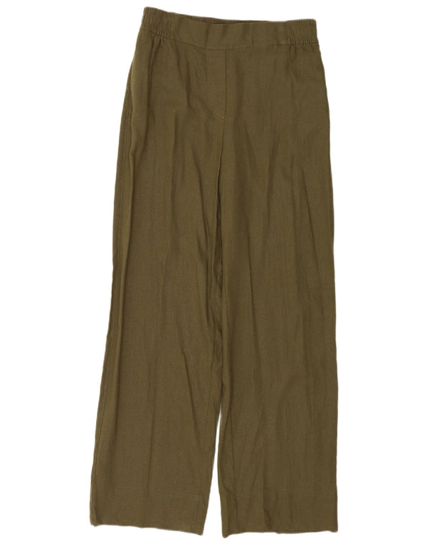 Zara Γυναικείο Φαρδύ Παντελόνι Casual Μικρό W26 L31 Πράσινο