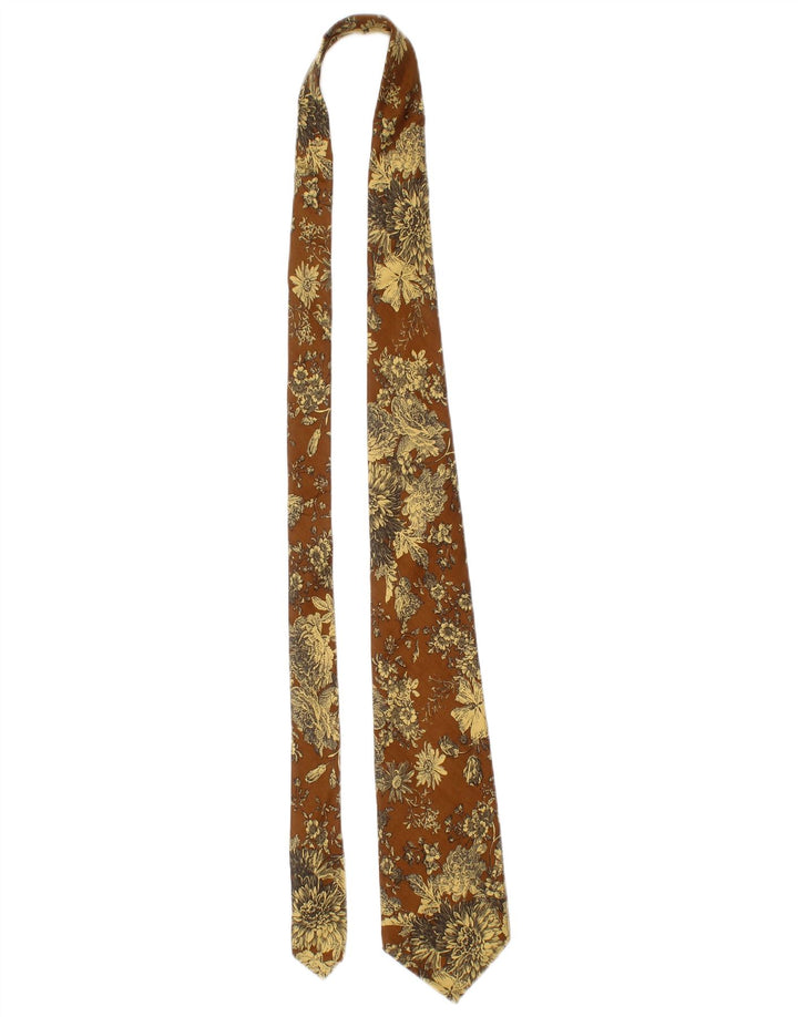 Ανδρική γραβάτα Lanvin One Size Καφέ Floral Silk Designer