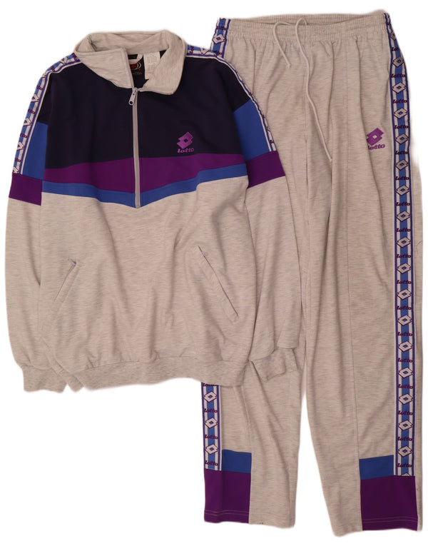 Ανδρική φόρμα Lotto Graphic Full Sports XL Grey Colourblock Polyester