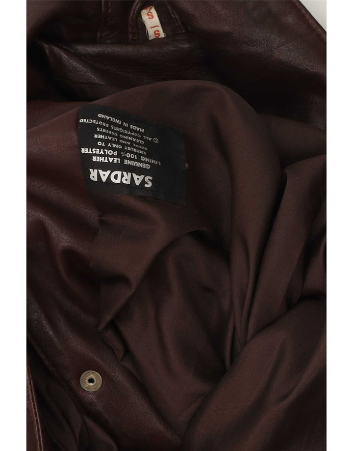 Sardar Γυναικείο Δερμάτινο Παλτό UK 10 Small Brown