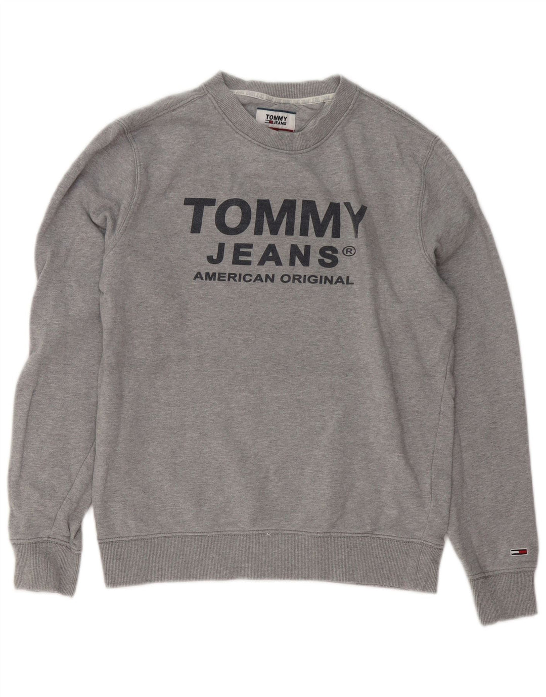 Γραφικό ανδρικό φούτερ Tommy Hilfiger Jumper Μικρό γκρι βαμβακερό