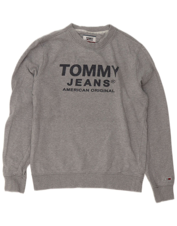 Γραφικό ανδρικό φούτερ Tommy Hilfiger Jumper Μικρό γκρι βαμβακερό