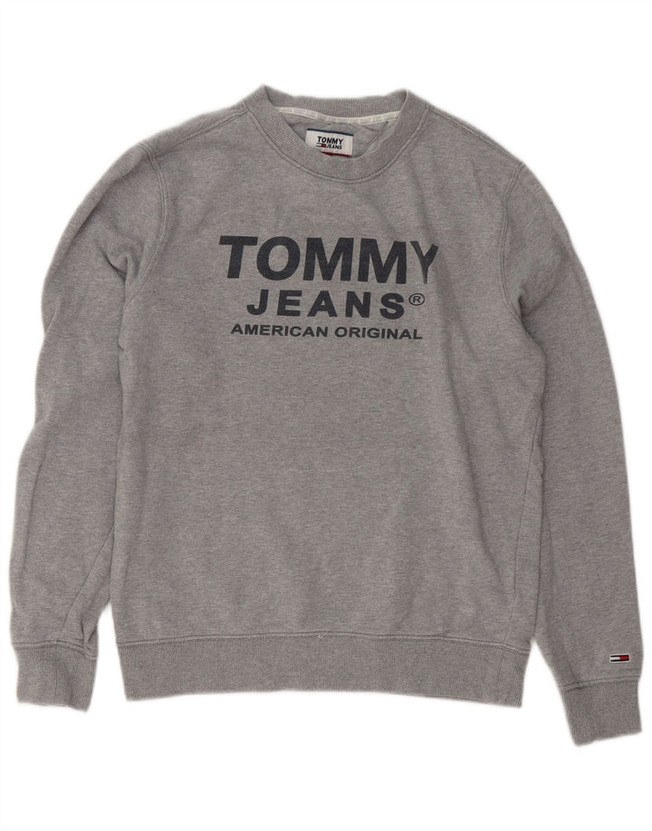 Γραφικό ανδρικό φούτερ Tommy Hilfiger Jumper Μικρό γκρι βαμβακερό