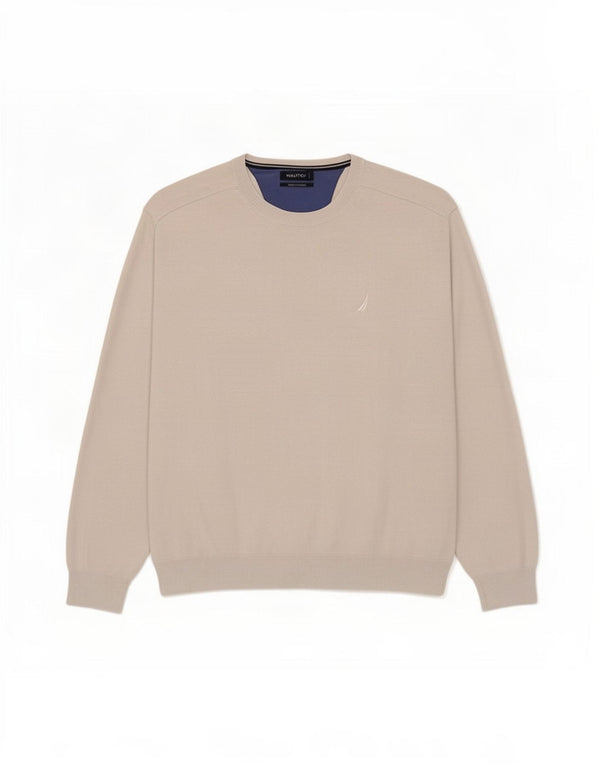 Ανδρικό πουλόβερ Nautica Crew Neck Jumper XL Λευκό βαμβακερό
