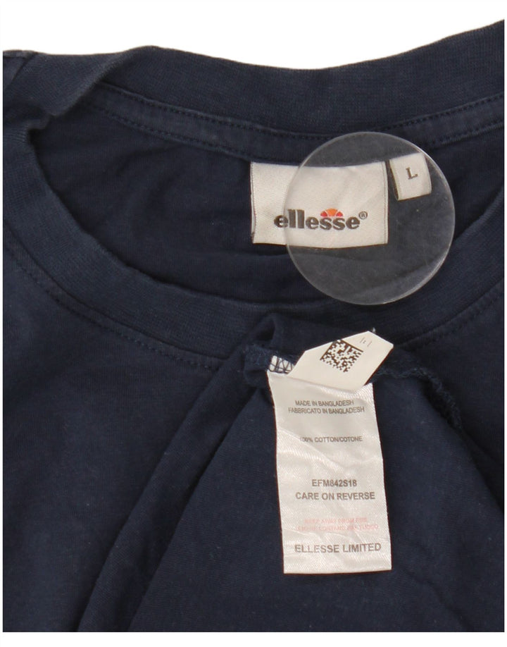 Γυναικείο Γραφικό Γιλέκο ELLESSE Top UK 16 Large Navy Blue από βαμβάκι