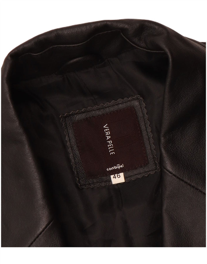 Conbipel Ανδρικό Δερμάτινο Παλτό IT 46 Small Black Leather
