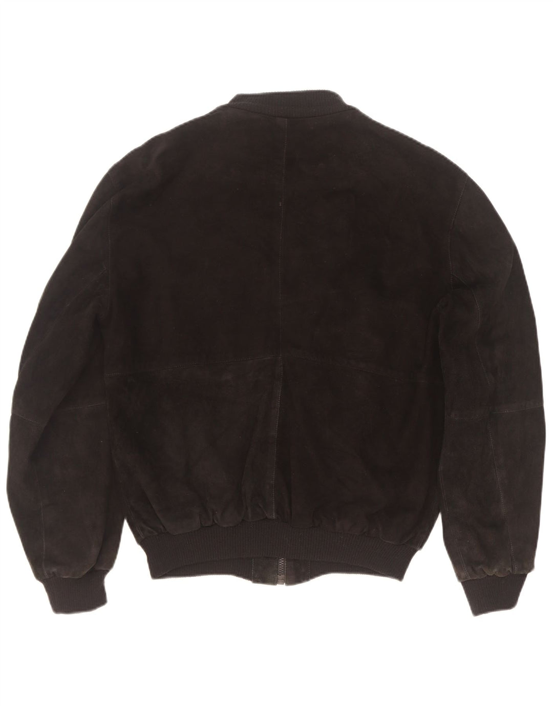 Vintage Ανδρικό Suede Bomber Jacket IT 46 Small μαύρο δέρμα