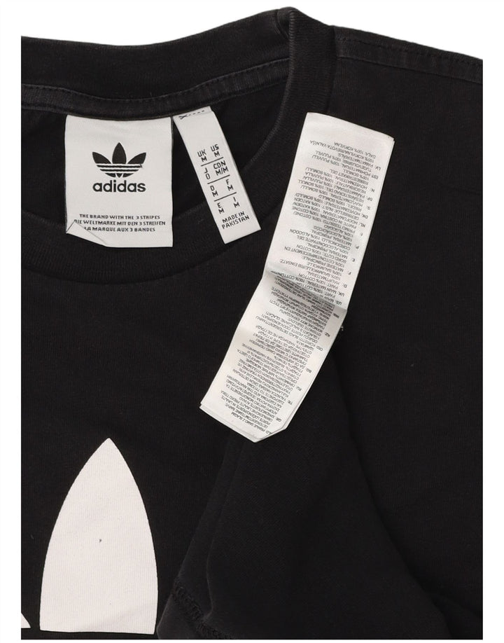 Ανδρικό γραφικό T-Shirt ADIDAS Top Μεσαίο μαύρο βαμβακερό