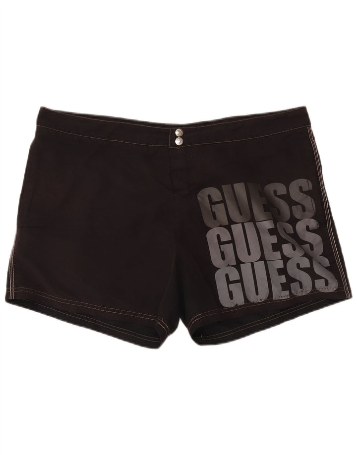 Ανδρικό γραφικό σορτς κολύμβησης Guess 2XL μαύρο πολυεστέρα