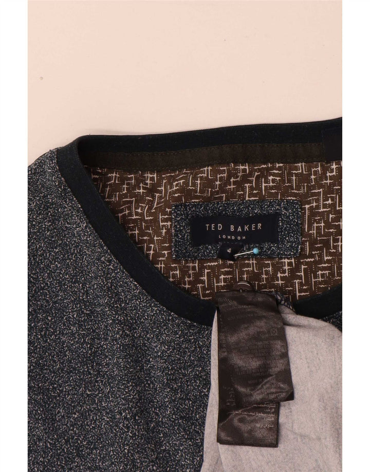 Ανδρικό T-Shirt Ted Baker Top Size 4, Βαμβακερό μπλε ναυτικό