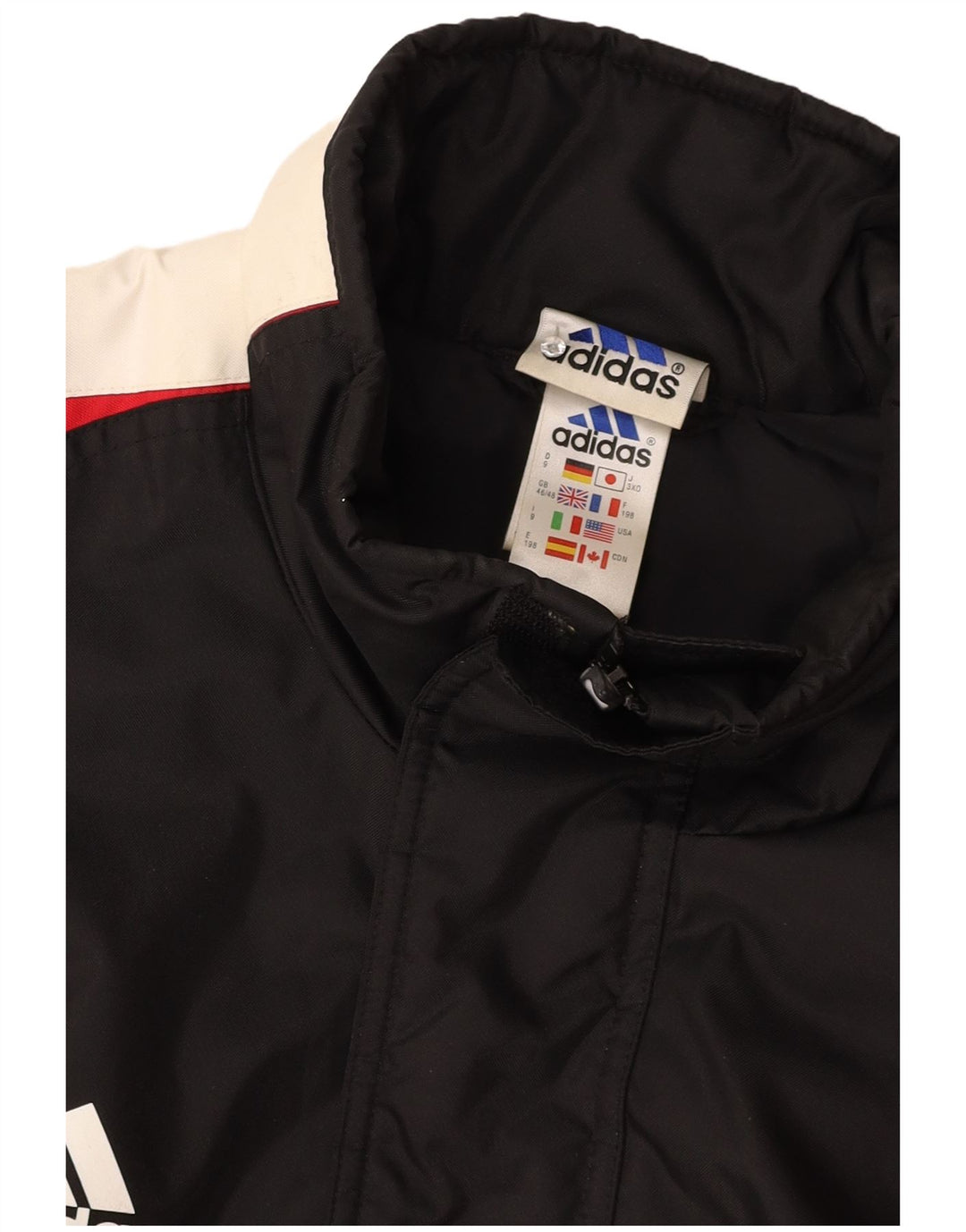 Ανδρικό παλτό ADIDAS Windbreaker UK 46/48 XL Μαύρο πολυαμίδιο