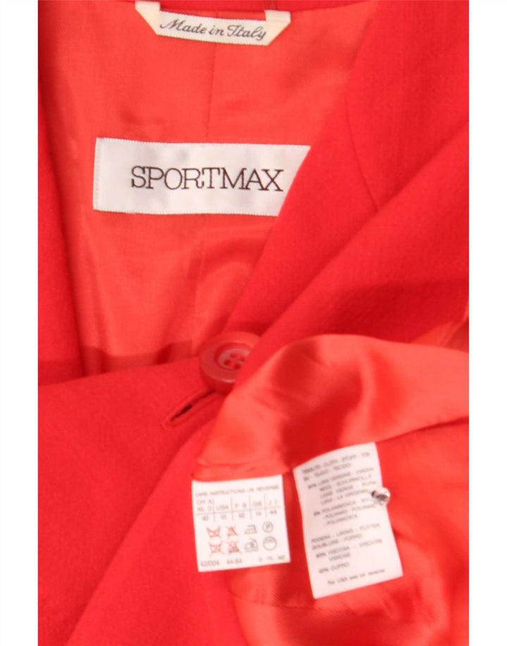 Sportmax Γυναικείο σακάκι με 4 κουμπιά UK 14 μεγάλο κόκκινο παρθένο μαλλί