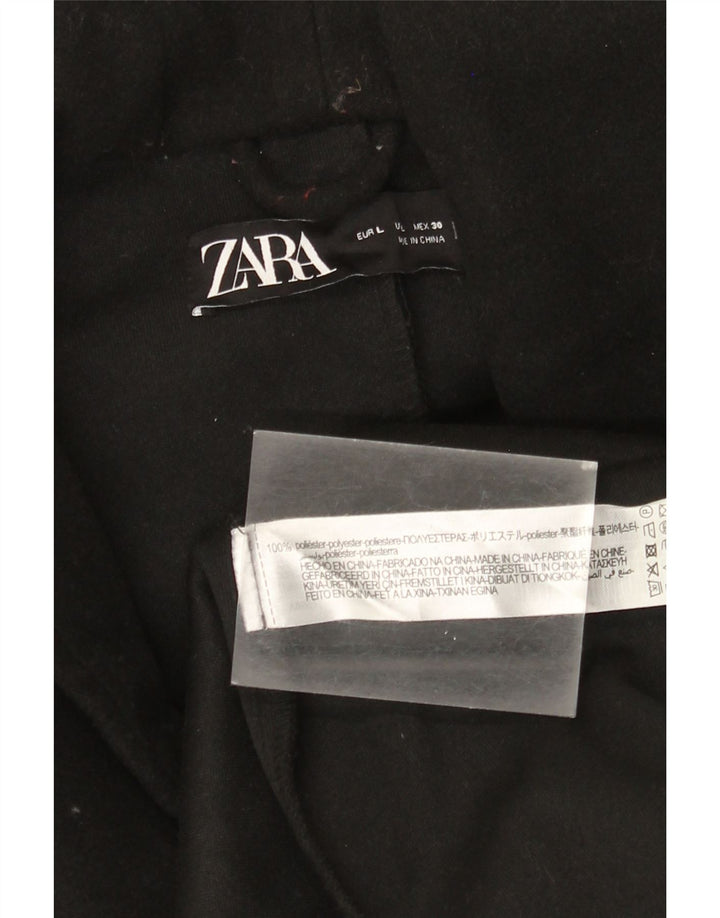 Γυναικείο παλτό ZARA με κουκούλα UK 16 Large Black Polyester