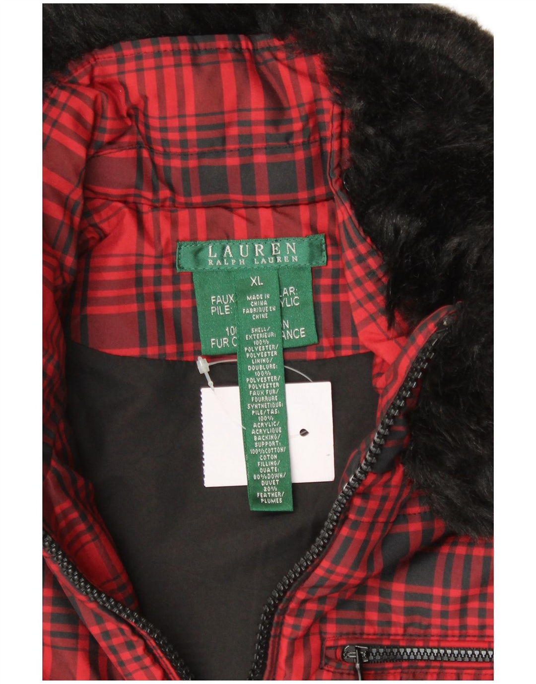 RALPH LAUREN Γυναικείο Gilet UK 18 XL Red Check Polyester