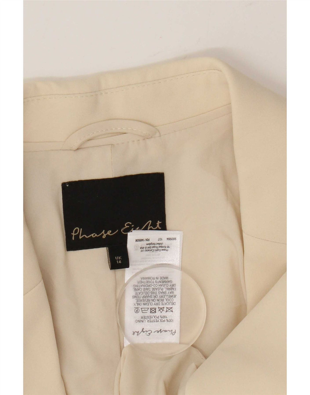 Phase Eight Γυναικείο Μπουφάν Blazer 2 Κουμπιών UK 14 Medium Beige Polyester