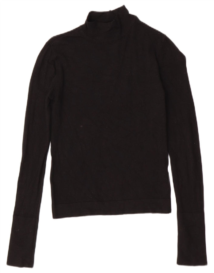 Zara γυναικείο πουλόβερ με λαιμό χελώνα UK 10 Small Black Viscose