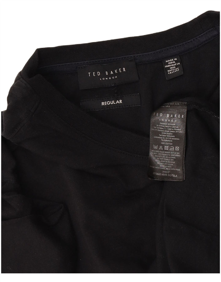 Ted Baker Ανδρικό T-Shirt κανονικό μπλουζάκι, μεσαίο μαύρο βαμβακερό