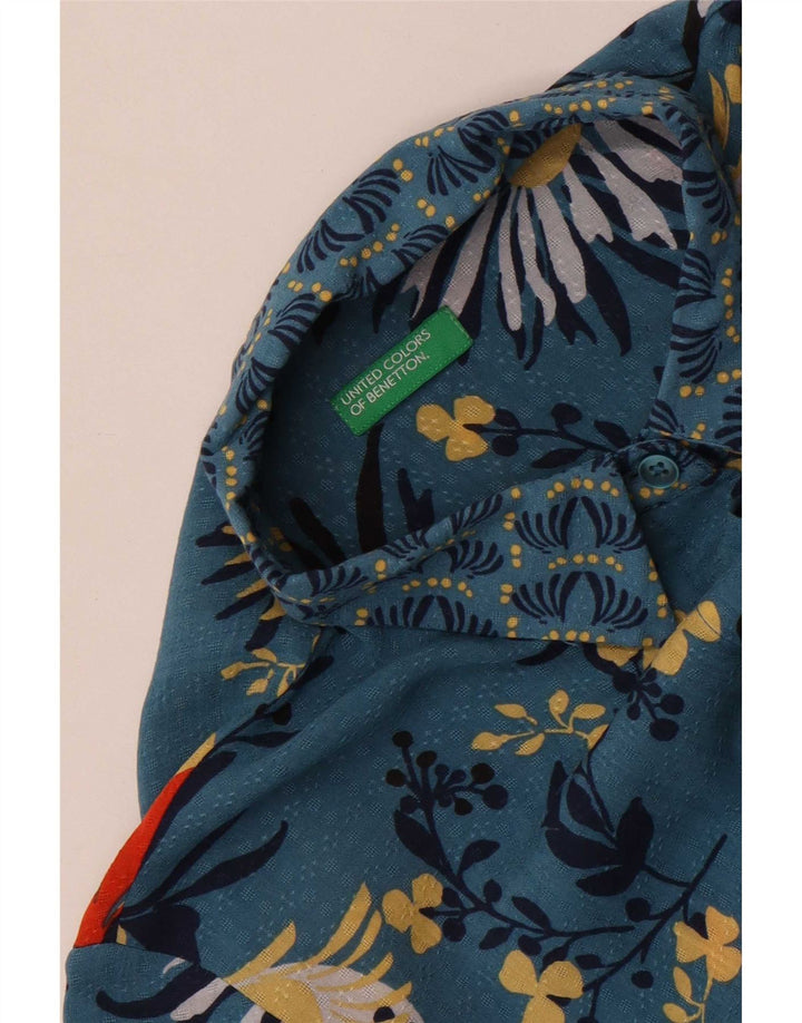 Γυναικείο πουκάμισο Benetton UK 12 Medium Blue Floral