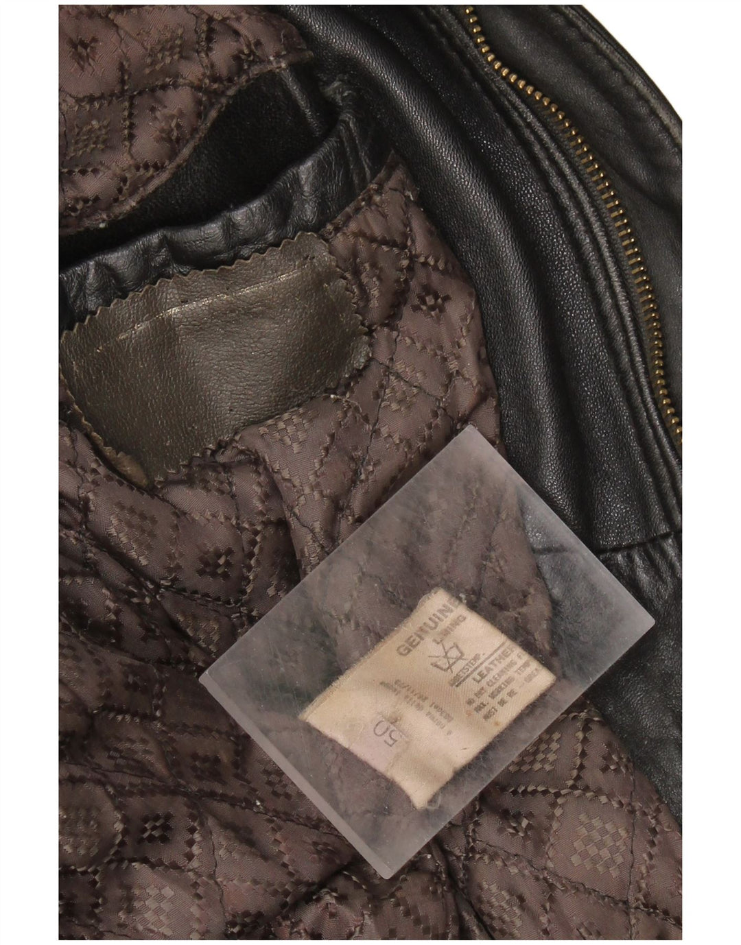 VINTAGE Ανδρικό Δερμάτινο Μπουφάν IT 50 Μεγάλο Δερμάτινο Μαύρο