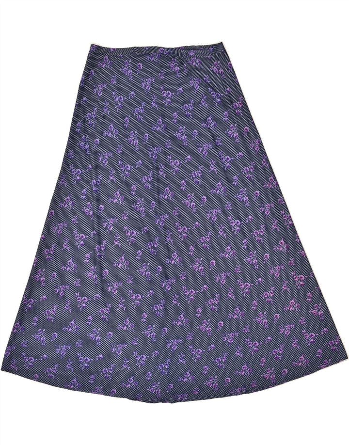 VINTAGE Womens A-Line Skirt W30 Medium Purple Floral Acetate | Vintage Vintage | Thrift | Second-Hand Vintage | Used Clothing | Messina Hembry 