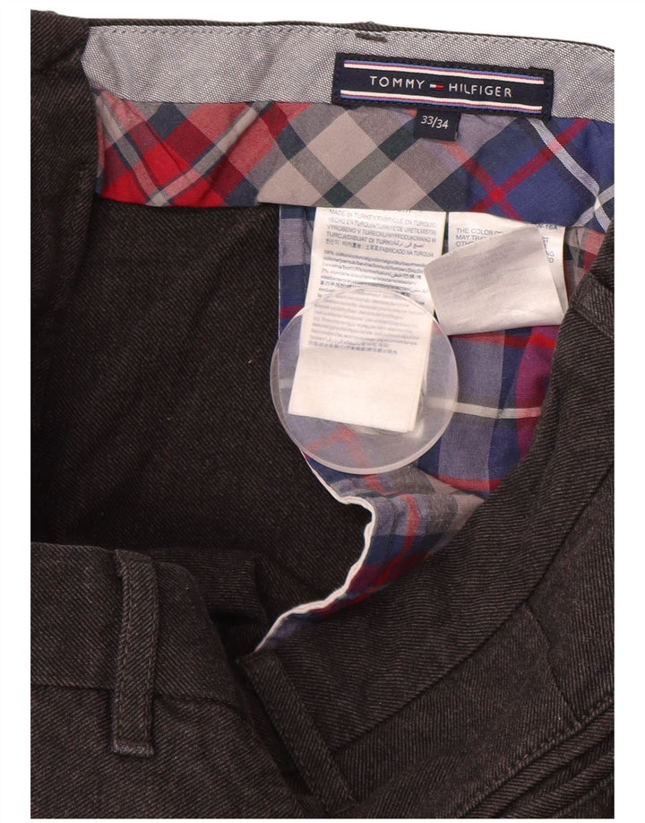 TOMMY HILFIGER Ανδρικό λεπτό παντελόνι Chino W32 L32 Γκρι βαμβακερό