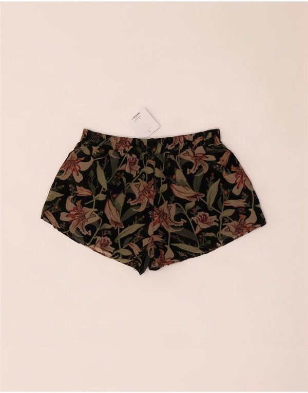 Γυναικείο σορτς Topshop UK 8 Small W27 Μαύρη φλοράλ βισκόζη