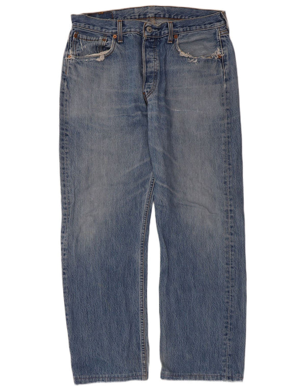 Levi's Mens 501 Straight Jeans W34 L27 Μπλε Βαμβακερό