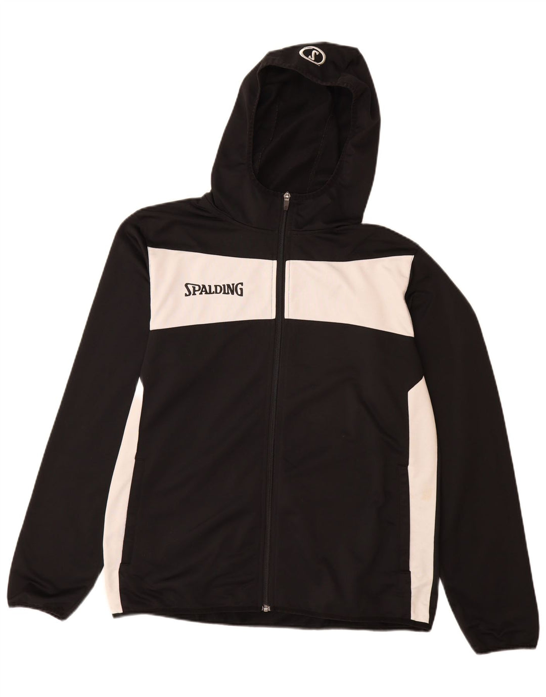SPALDING Ανδρική αθλητική φόρμα με κουκούλα Top Jacket μεγάλο μαύρο χρώμα