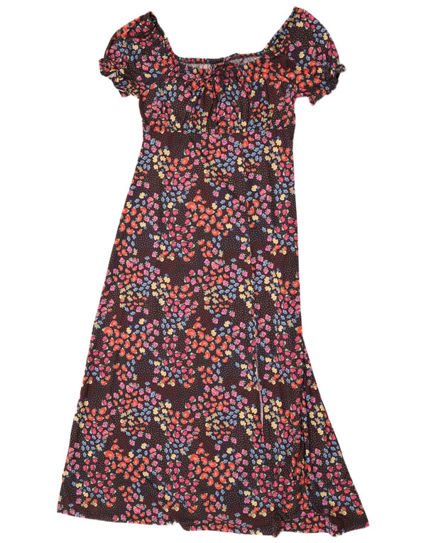 Lipsy Γυναικείο Maxi Φόρεμα UK 10 Small Black Floral Polyester