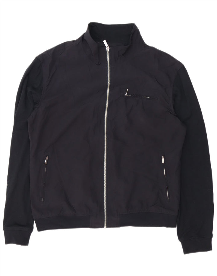 Zara Ανδρικό Bomber Jacket UK 42 XL Μαύρο Πολυεστέρας