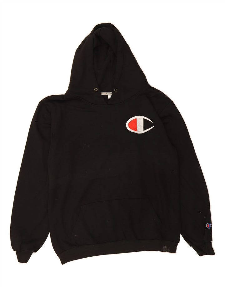 CHAMPION Mens Graphic Hoodie Jumper Large Black Vintage Champion and Second-Hand Champion from Messina Hembry 