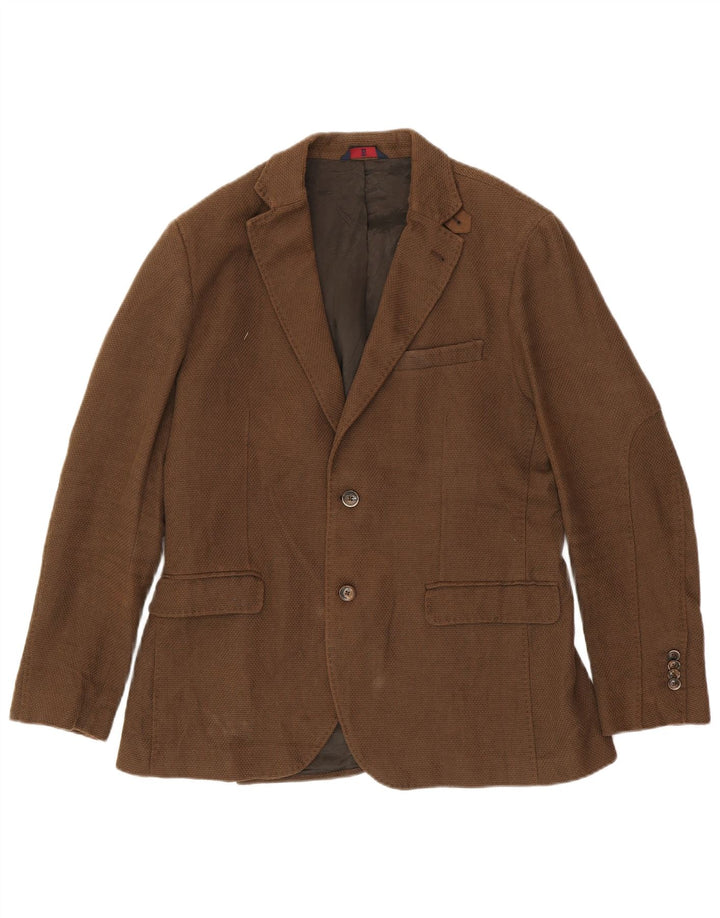 MASSIMO DUTTI Ανδρικό σακάκι σακάκι με 2 κουμπιά UK 38 μεσαίο καφέ βισκόζη