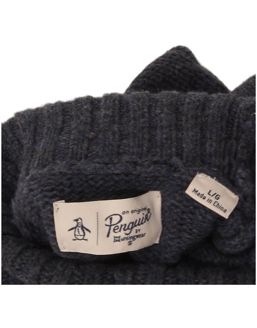 Γυναικείο πουλόβερ Penguin Roll Neck Jumper UK 16 Large Navy Blue